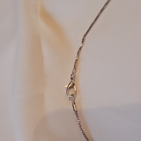 Silver Heart Pendant Necklace with Turquoise Accent, 20" Necklace - Picture 5 of 5